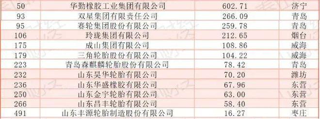 12家轮胎企业上榜500强！(图1)