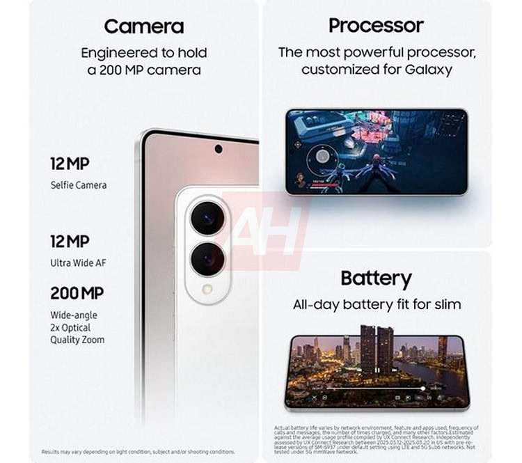 三星最薄旗舰GalaxyS25Edge手机宣传物料曝光：2亿主摄、厚58毫米(图2)