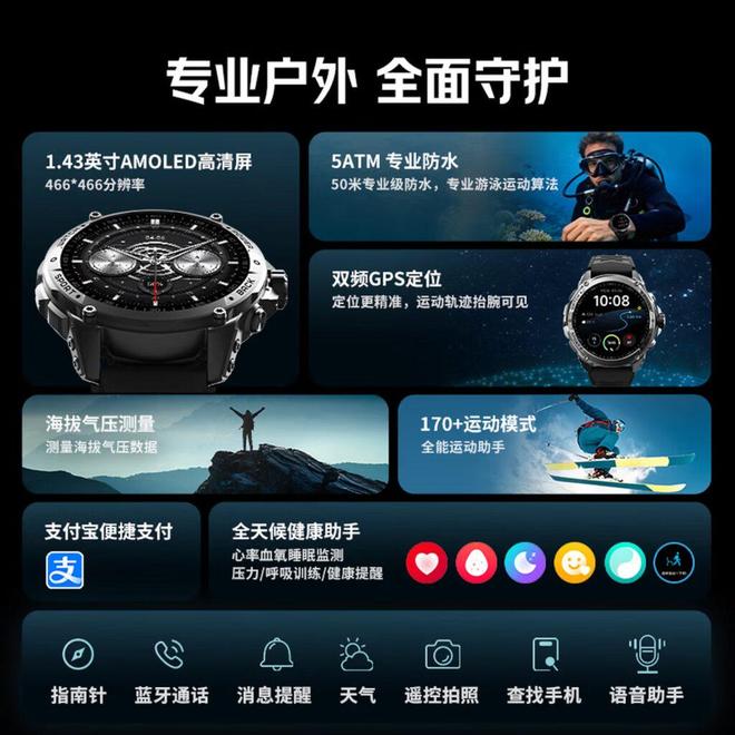联想发布WatchGTPro智能手表主打户外与长续航功能(图2)