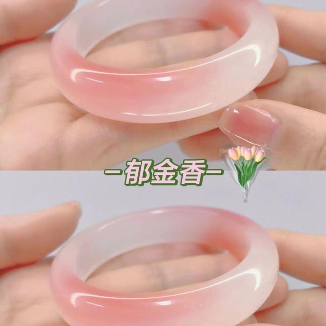 藕粉玉镯：腕间一抹温柔藏尽东方雅韵(图5)
